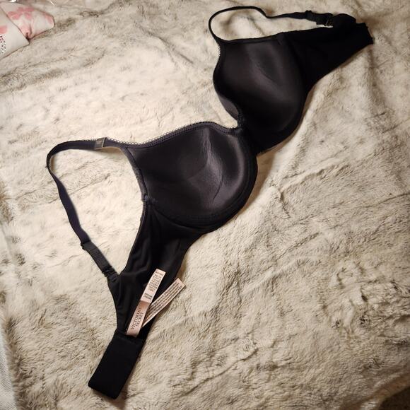 Victoria's Secret Black Floral Lace Body By Victoria Demi Bra 32DD - Picture 6 of 7